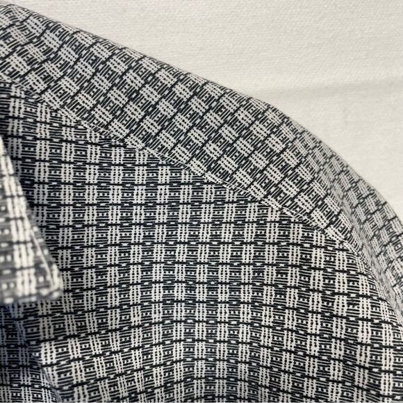 Perry Ellis Button Down Shirt black white print design men’s Size XXL - Picture 5 of 6